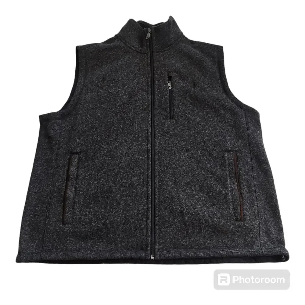 Ralph Lauren Men’s Fleece Mock Neck Vest Charcoal, Size 2XB